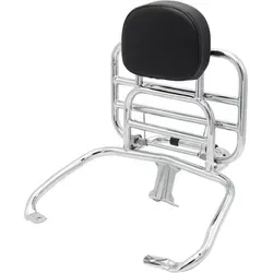 Gepäckträger klappbar für Vespa GTS 300/250/125 08-22 mit Rückenlehne Chrom - Hinterradgepäckträger, klappbar mit gepolsterter Rückenlehne für entspanntes Fahren, stabile Stahlkonstruktion und einfacher Montage für hohe Flexibilität.