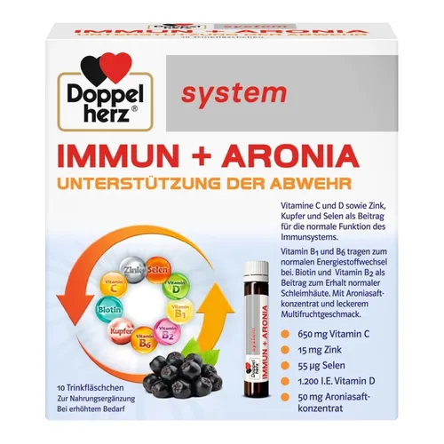 DOPPELHERZ system IMMUN Aronia Trinkampullen 10 Stück PZN 10389565 plus Probe