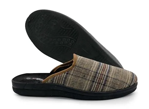 Sprint Sport Herren Hausschuhe - Karierte Pantoffeln - Herren-Hausschuhe aus leichtem Material, ideal für gemütliche Abende zu Hause.