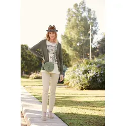 heine Strickjacke Feinstrickjacke grün 40