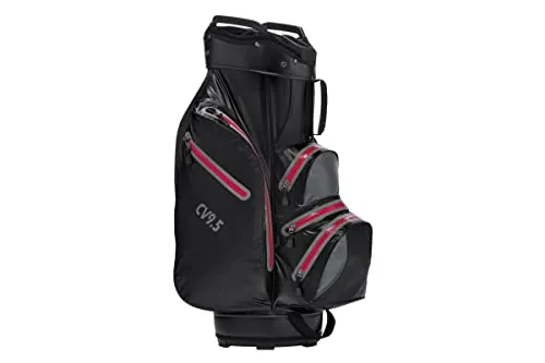 Crivit Cartbag Golftasche - Wasserdicht in Schwarz-Rot - Caddybags für Golfer, bietet optimalen Schutz und Stauraum bei jedem Wetter dank wasserdichtem Material.