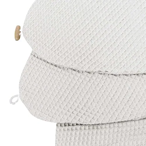 Bezug für Stillkissen Waffelmuster hellgrau - Kissenbezug für Stillkissen (190 cm), aus 100% Baumwolle, hautfreundlich und leicht wechselbar dank Reißverschluss – ideal für Mamas und Babys.