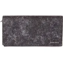 Diesel "IRONMADE" 24 A DAY Herren Geldbörse Schwarz-Silber - Geldbörse für Herren aus 100 % Rindsleder, stilvolles Schwarz-Silber-Design und langlebige Qualität für den täglichen Gebrauch.