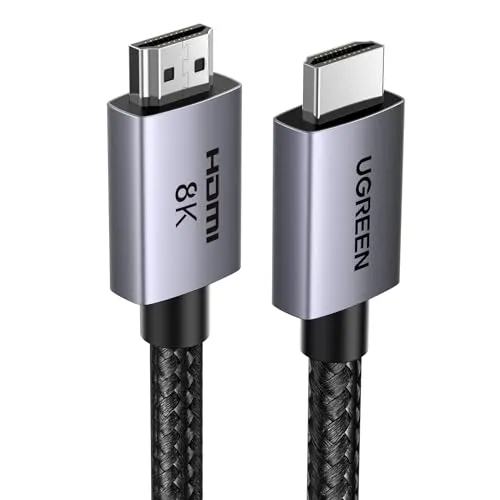 UGREEN HDMI 2.1 Kabel 10M – Ultra HD 8K 60Hz High Speed - Erleben Sie brillante Bild- und Klangqualität mit dem UGREEN HDMI 2.1 Kabel. Unterstützt 8K@60Hz und 4K@240Hz für flüssige Gaming-Action und beeindruckendes Entertainment. Ideal für PS5, Xbox und mehr.