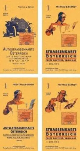 Österreich, Autokarte mit Retrocover 1:500.000|Landkarte