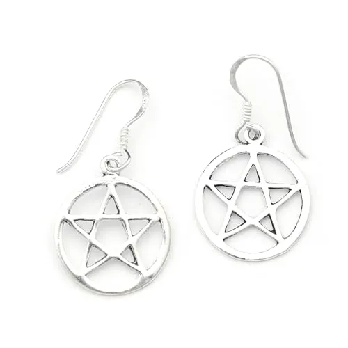 Drachensilber Pentagramm Ohrringe aus 925 Silber - Elegante Pentagramm Ohrhänger aus hochwertigem 925 Silber – leicht und angenehm zu tragen, ideal für den täglichen Einsatz und als stilvolles Geschenk für besondere Anlässe.