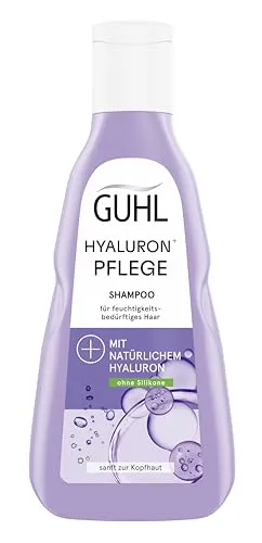 Guhl Hyaluron+ Pflege Shampoo 250 ml - Feuchtigkeits-Shampoo für trockene Haare, silikonfrei und mit natürlichem Hyaluron für intensive Feuchtigkeit und gesund glänzendes Haar.