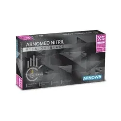 ARNOMED Nitril Midnight Black Einmalhandschuh, puderfrei, schwarz 391-XS , 1 Packung = 100 Stück, Größe XS