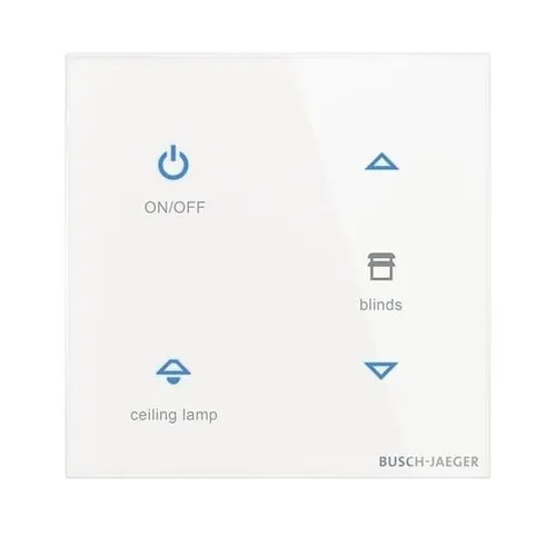 Busch-Jaeger TB/U4-CG Touch-Bedienelement, 4-fach, Weiß - Smart Home Steuerung, ermöglicht individuelle Konfiguration über Web-Tool für höchste Flexibilität in der Hausautomation.