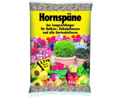 Hornspäne organischer Langzeitdünger 2,5 kg für 50 m² - Idealer Universaldünger für eine nachhaltige Pflanzenpflege, fördert gesundes Wachstum über einen langen Zeitraum.