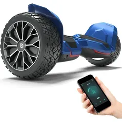 Bluewheel Hoverboard HX510 - 8,5" Vollgummireifen mit LED-Scheinwerfer - Blau - Erleben Sie Fahrspaß mit dem HX510 Hoverboard! Mit leistungsstarken Motoren und pannensicheren Reifen genießen Sie aufregende Touren bis zu 18 km Reichweite. Ideal für Anfänger dank der Auto-Balance-Funktion und stylischen LED-Beleuchtung!