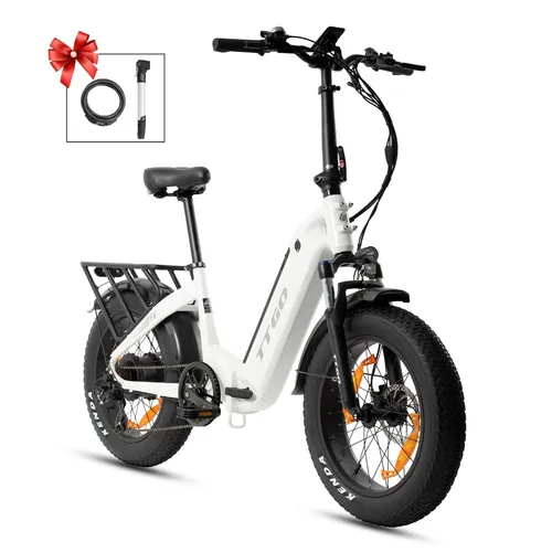 F6 20 Zoll E-Fatbike Elektrofahrrad 250W 36V 25Ah Shimano 7-Gang Klapprad Weiß