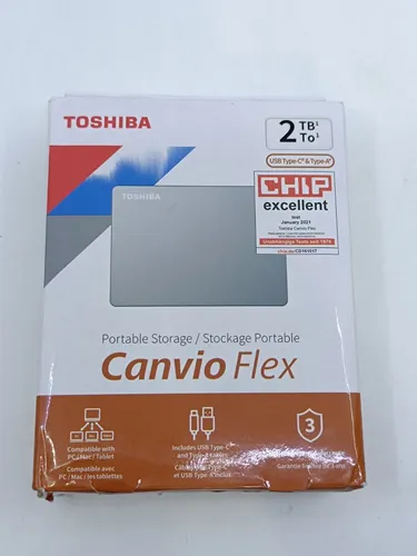 TOSHIBA Canvio Flex 2 TB - Externe HDD-Festplatte für Windows und Mac, kompakt, robust und ideal für sichere Datenspeicherung unterwegs