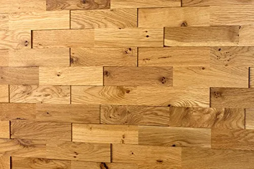 wodewa Wandverkleidung Holz 3D Optik Eiche Rustikal - Wand & Decke: Hochwertige 3D-Holzwandpaneele aus Massivholz für kreative Wandgestaltung, nachhaltig und einfach zu verlegen.