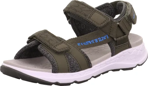 Superfit Criss Cross Sandale 7010, Grün/Blau 29 EU Weit - Wanderschuhe mit individuell verstellbaren Klettverschlüssen und leichter, flexibler Sohle für optimalen Tragekomfort und müheloses Abrollen.