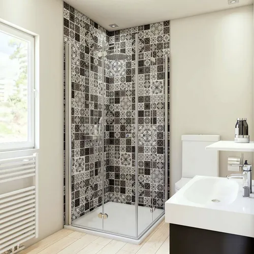 Breuer Duschrückwand Marokkanische Fliese Dekor 100 x 255 x 0,3 cm - Sonstige, stilvolle Duschrückwand im marokkanischen Fliesen-Dekor, verleiht Ihrem Badezimmer einen modernen, exotischen Look.