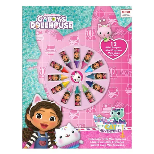 Kids Euroswan Notizbuch GABBY'S DOLLHOUSE mit mini Wachsmalstiften (A4) (45168852)