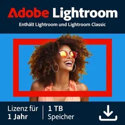 Adobe Lightroom CC Download Produktschlüssel - 1 Jahr Laufzeit, 1 TB Cloud-Speicher für professionelle Bildbearbeitung, ideal für kreative Profis