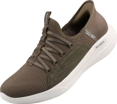 SKECHERS USA Sportliche Slipper für Damen in grün S24-0267437 - Slipper & Loafer mit Hands Free Slip-ins für einfaches An- und Ausziehen, ausgestattet mit einem bequemen Heel Pillow™ und Skechers Air-Cooled Memory Foam® für ultimativen Tragekomfort.