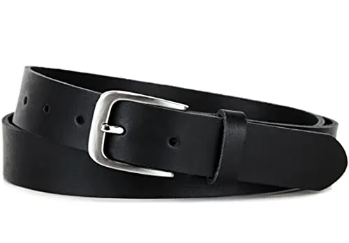 Frentree Ledergürtel MADE IN GERMANY, Gürtel für Damen und Herren, 3 cm breit, Schwarz, 90 cm
