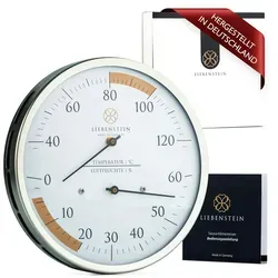 Liebenstein Sauna Thermometer & Hygrometer - Präzise Messung für Ihr Saunaerlebnis - Wetterstationen - Hergestellt in Deutschland, bietet dieses hochwertige Thermometer/Hygrometer präzise Temperatur- und Luftfeuchtigkeitsmessung für optimales Saunavergnügen.