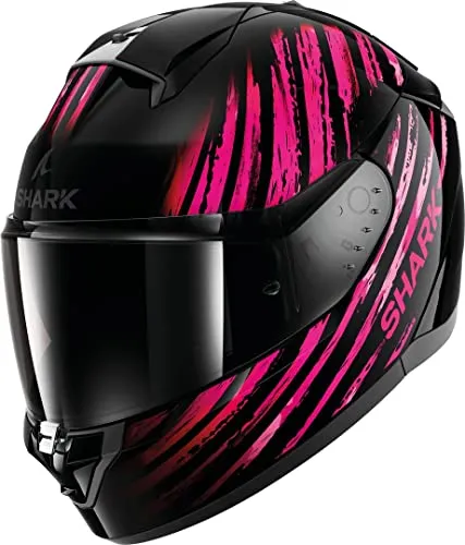 LS2 SHARK RIDILL 2 ASSYA Motorradhelm Black/Pink, S - Motorradhelm mit sportlichem Design und hervorragender Belüftung, bietet Komfort und Sicherheit nach UNECE 22-06 Norm.
