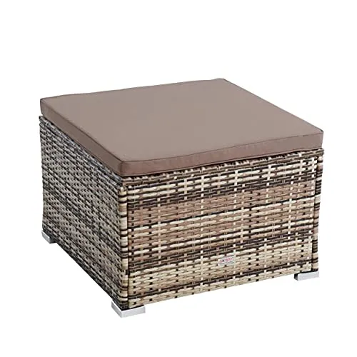 ESTEXO Gartenstuhl Rattanhocker XXL – Polyrattan Sitzhocker - Vielseitiger Polyrattanhocker für Sitz, Tisch oder Fußablage. Mit elegantem Geflecht und bequemen Sitzpolstern fügt er sich harmonisch in jede Umgebung ein. Ideal zur Erweiterung Ihrer Lounge oder Sitzgruppe.