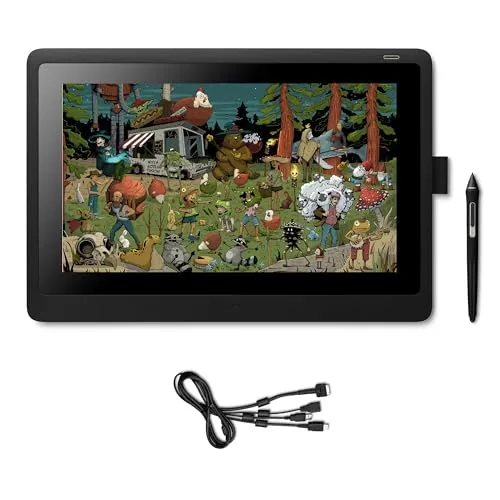 Wacom Cintiq 16 - Kreativ-Stift-Display Tablet mit Full HD (1.920 x 1.080), präzise Zeichenerfassung und ergonomisches Design für komfortables Arbeiten