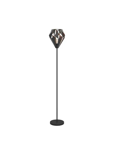 EGLO CARLTON 1 Stehleuchte - Modernes Design in Schwarz und Kupfer - Lampen für stilvolle Beleuchtung, elegante Stehleuchte mit Fußtrittschalter und E27-Sockel, ideal für Wohnzimmer, Schlafzimmer oder Flur.