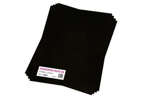 itenga Bastelkartonpapier itenga Fotokarton schwarz - 50x70cm 300g/m² 10 Bog
