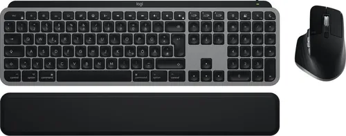 Logitech MX Keys S Combo for Mac - Kabellose Tastatur und Maus mit beleuchteten Tasten, komfortabler Handballenauflage und schnellscrollender Maus für optimales Arbeiten auf Apple-Geräten