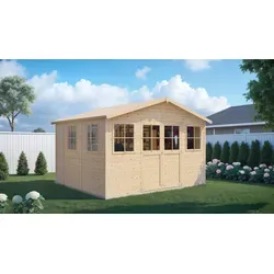Gartenhaus Bertilo Workshop Carpenter 364 x 459 cm - Geräumiges Gartenhaus mit Satteldach, aus hochwertigem Holz für optimale Stabilität und Langlebigkeit, exklusiv bei Hornbach.