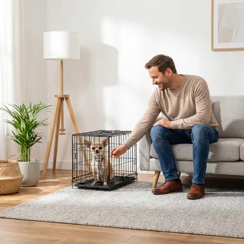 belviona Klappbare Tiertransportbox mit Bodenwanne – Sicherer Käfig für Hunde und Katzen - Robuste Transportbox für Zuhause & Reisen – optimal belüftet, platzsparend und sicher. Dank der stabilen Konstruktion und Trennwand ideal für Mehrtierhaushalte. Einfach zu reinigen und komfortabel im Alltag.