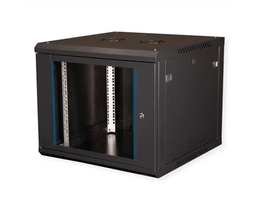 VALUE 19-Zoll Wandgehäuse 9HE, 600x600mm schwarz - Servergehäuse für flexible Netzwerkverkabelung, mit robustem Stahl und abnehmbaren Seitenwänden. Ideal für einfache Montage und optimale Zugänglichkeit.