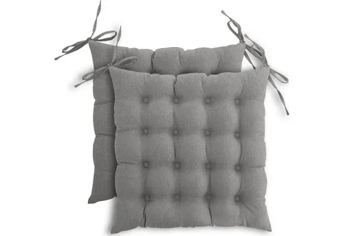 wometo Stuhlkissen Prime 40x40 2er Set, OEKO-TEX®, Sitzkissen mit Steppung & Bändern
