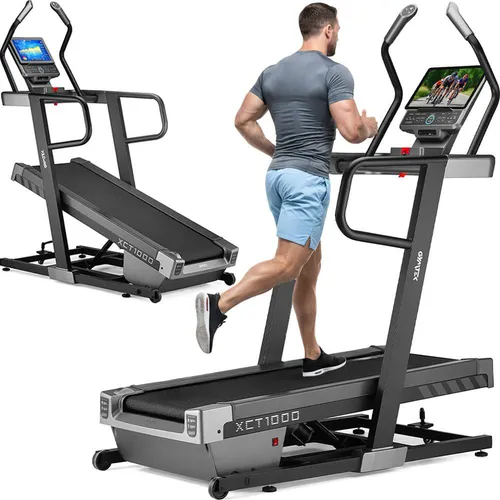 Gymtek® Laufband XCT1000 - Treadmill mit 18 km/h, 18 Trainingsprogrammen & Bluetooth - Laufband für intensives Training bis 150 kg, mit Dual-Zone-Technologie für individuelle Anpassung und rutschfestem Laufgurt für Sicherheit bei jedem Tempo.