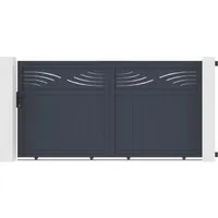 Casanoov Elektrisches Schiebetor Halti 300x160cm mit Ranger C300 Antrieb - Set aus 300cm breitem Schiebetor aus Aluminium und leistungsstarkem Antrieb, ideal für den Außenbereich. Perfekt für Sicherheit und Komfort in Ihrem Garten.