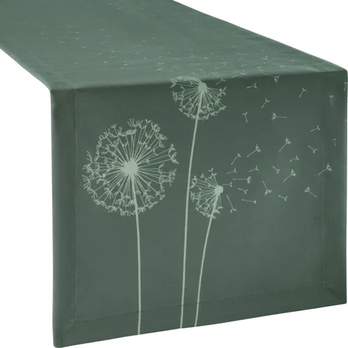 Erwin Müller Tischdecke "Pusteblume" – Salbei-Weiße Eleganz - Tischdecke im trendigen Pusteblumen-Design, perfekt für stilvolle Tischdekorationen. Pflegeleicht, maschinenwaschbar und ideal für jeden Anlass.