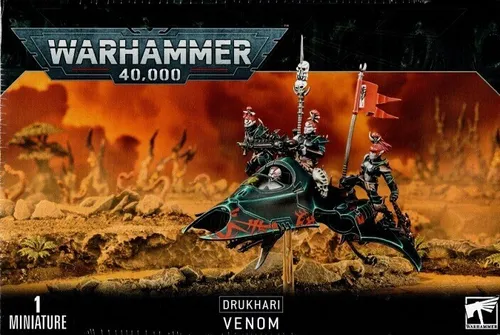 Drukhari - Venom, Warhammer 40k 40.000 - 40K Miniaturen, beeindruckendes Fahrzeug mit hoher Mobilität und tödlichen Waffen für strategische Überlegenheit im Spiel.