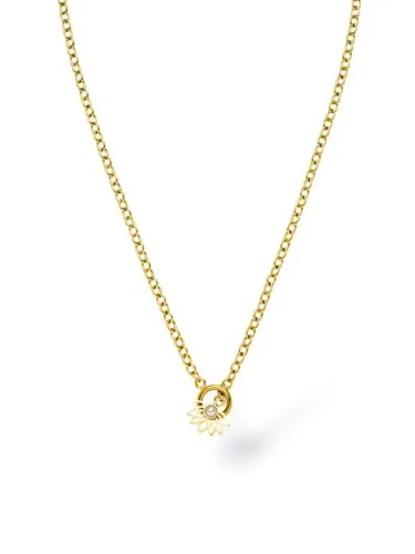 Purelei Flowing Kette Damen Y-Kette mit Lotus Anhänger - Moderne Y-Kette mit elegantem Lotus-Anhänger und zarter Perle, ideal für stilvolle Layering-Looks. Hochwertige Materialien sorgen für Langlebigkeit und einen edlen Auftritt.