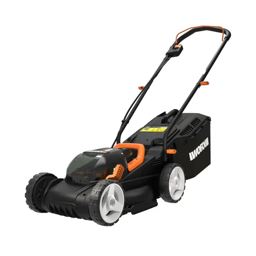 WORX WG779E.1 Akku-Rasenmäher 40V - 34 cm Schnittbreite - Sichelmäher für Gärten bis 460m² mit innovativer IntelliCut Technologie für optimale Leistung und einfache Aufbewahrung. Inkl. 2x4Ah Akkus & Dual-Schnellladegerät.