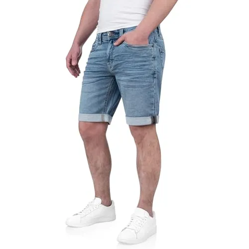 FALKENSTEJN Mads Klassische Herren Jeansshorts - Comfort Fit mit Rollkanten - Bequeme Denim Shorts für den Sommer, gefertigt aus einem hochwertigen Materialmix für optimalen Tragekomfort und Bewegungsfreiheit.