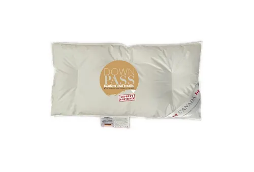 Canada Basic Bauchschläferkissen 40x80 cm - Kopfkissen & Körperkissen, allergikergeeignet mit 70% Daunenfüllung, waschbar bis 60°C und ideal für komfortables Schlafen.