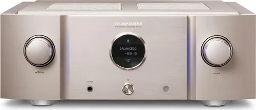 Marantz PM 10 in Gold - High End Stereo-Vollverstärker - Verstärker & Vorverstärker mit 200 W RMS Leistung, 7 Eingängen und edlem Gold-Finish für audiophile Klangqualität.