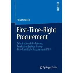 First-Time-Right Procurement Substitution of the Paradox Purchasing Savings through First-Time-Right Procurement (FTRP)