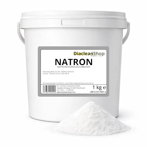 Natron Pulver 1kg - E500ii Backpulver - Pharmaqualität/Lebensmittelqualität - Für Haushalt, Bad & Küche