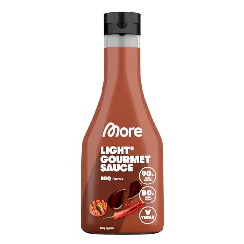 MORE NUTRITION Light Gourmet Sauce, 285ml - BBQ, kalorienreduzierte Sauce, ohne Zuckerzusatz und unnötigem Fett
