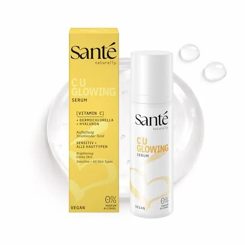 Santé naturally. C U Glowing Serum - 30 ml - Gesichtspflege mit Vitamin C, Dermochlorella & Hyaluron - für ein ebenmäßiges Hautbild - vegan, ohne Alkohol & Parfum