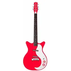 Danelectro 59M NOS+ Right on Red Elektro Gitarre - Gitarren-Klassiker mit NOS+ Tonabnehmern für verbesserten Klang: bessere Höhen, druckvolle Mitten und solide Bässe. Ideal für ernsthafte Spieler, leicht und vielseitig.