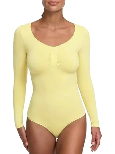 creamy fabrics Damen Shapewear Bodysuit mit Longsleeve – Figurformend und nahtlos für perfekten Sitz - Der figurformende Bodysuit mit Longsleeve sorgt für eine elegante Silhouette. Unsichtbar unter Kleidung, bietet er starken Halt und Komfort – ideal für jeden Anlass.